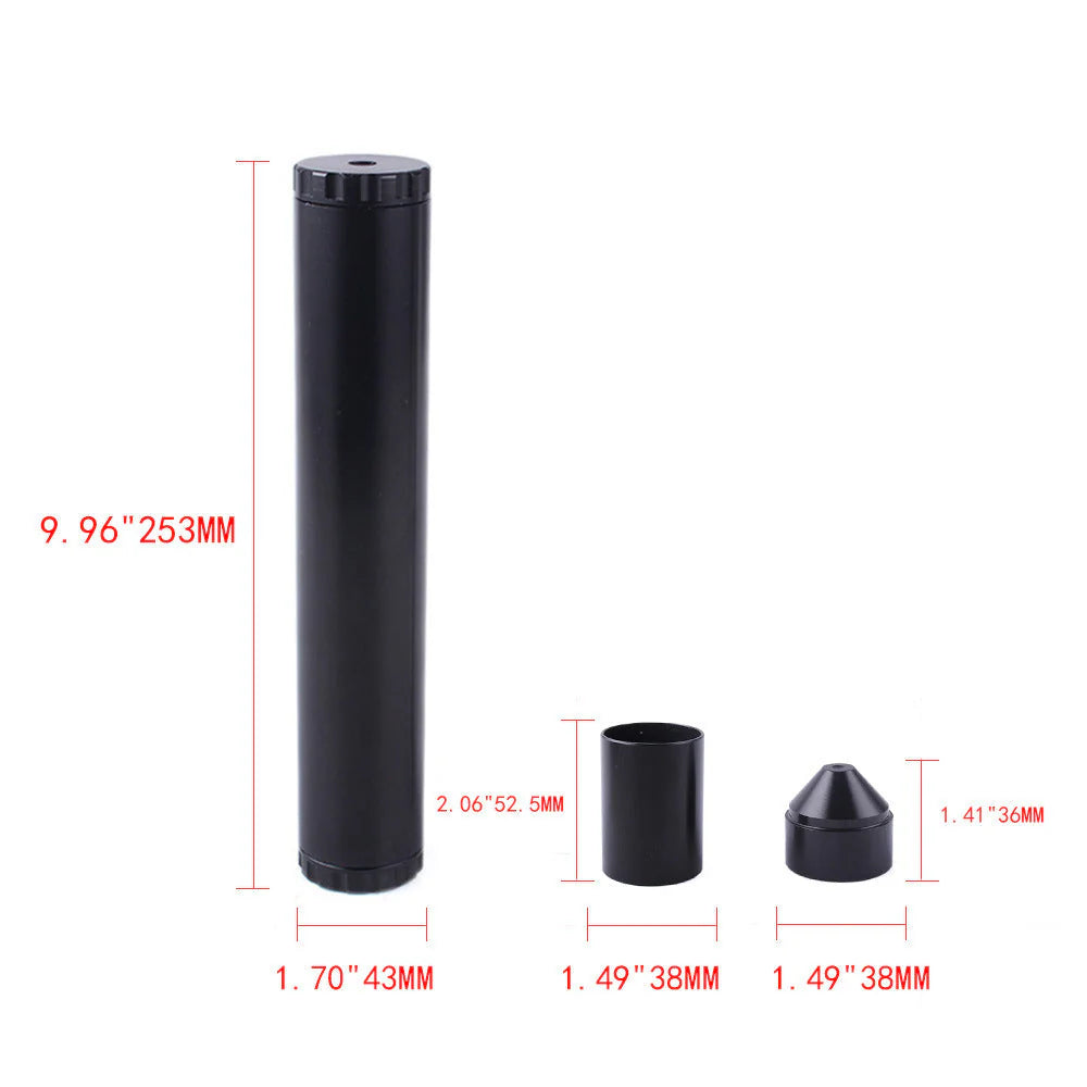 10 Inch 1.7 OD Aluminum Solvent Trap with 7pcs Cups - 1/2x28 5/8x24