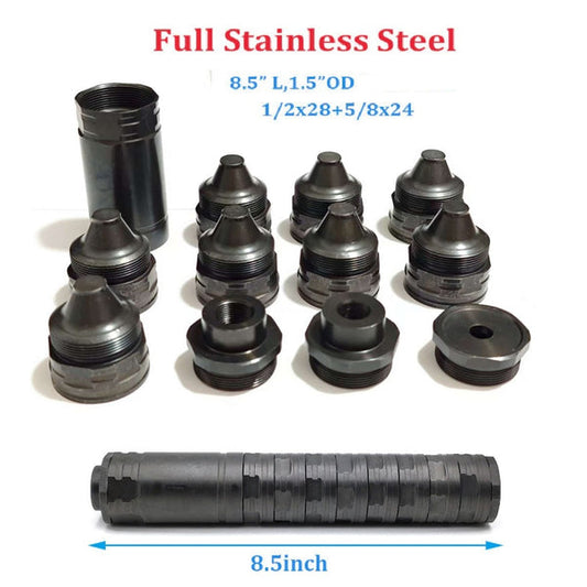 1.375x24 TPI  SCREW CONES 8.5″L Solvent Trap KIT 1.50″OD STAINLESS STEEL