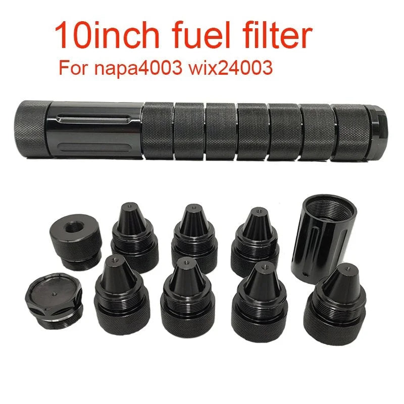 CAR SCREW KIT 10''L 1.58''OD ALUMINUM 7075 MODULAR SOLVENT TRAP 1/2-28 OR 5/8X24 + DRILL JIG 1.375X24  FIXTURE GUIDE