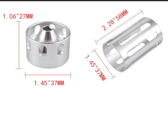 8.5 Inch 1.7 OD 1/2-28 5/8-24 Single Core Aluminum Tube Car Fuel Filter for NaPa 4003 WIX 24003 Solvent Trap Black