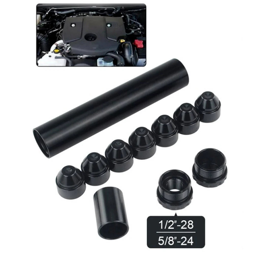 10 Inch 1.7 OD Aluminum Solvent Trap with 7pcs Cups - 1/2x28 5/8x24