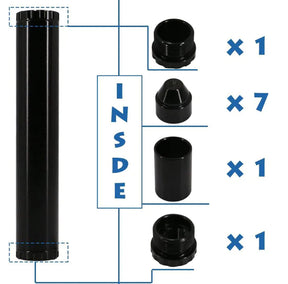 6 Inch 1.05 OD Aluminum Solvent Trap with 7pcs Cups - 1/2x28 5/8x24