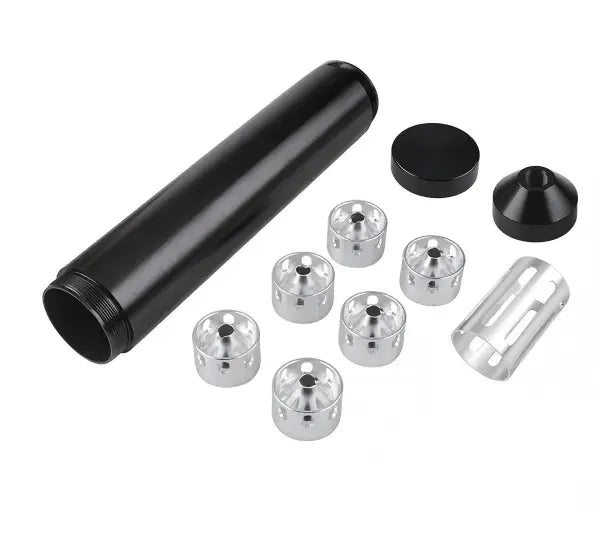 8.5 Inch 1.7 OD 1/2-28 5/8-24 Single Core Aluminum Tube Car Fuel Filter for NaPa 4003 WIX 24003 Solvent Trap Black