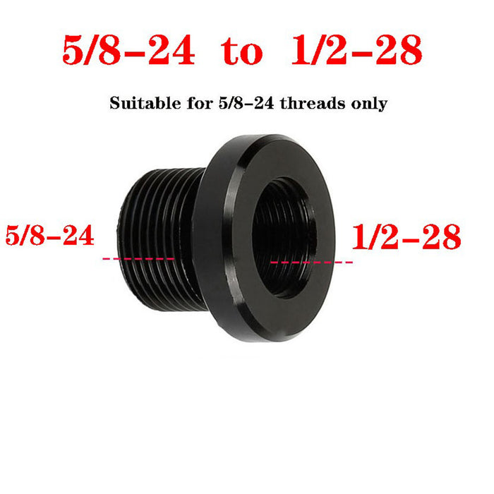 1/2 x 28 to 5/8 x 24 Barrel Thread Adapter Standard Barrel Dia Black #4238