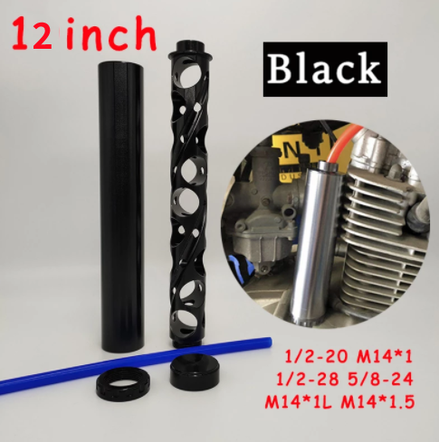 12 Inch Aluminum Solvent Trap 1/2-20 1/2-28 5/8-24 M14*1 M14*1L M14*1.5 for NAPA 4003 WIX 24003